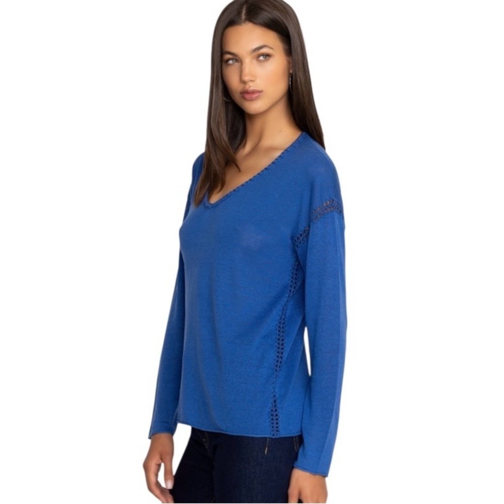 Johnny Was  ROYAL BLUE THE LIGHTWEIGHT CLASSIC
WHIPSTITCH PULLOVER Sz XS